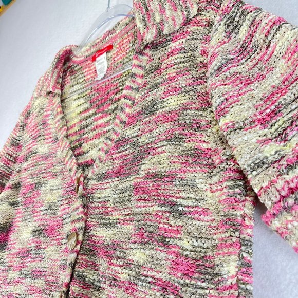 Vintage ANNE KLEIN Womens M Multi Knit Short Sleeve Button Up Cardigan Sweater - Picture 3 of 7